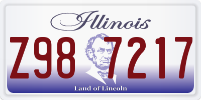 IL license plate Z987217