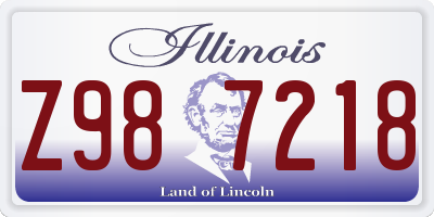 IL license plate Z987218