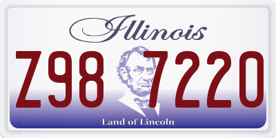 IL license plate Z987220