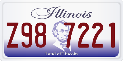 IL license plate Z987221