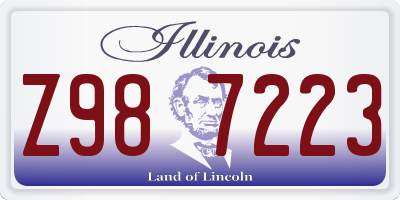 IL license plate Z987223