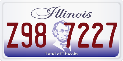 IL license plate Z987227