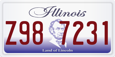 IL license plate Z987231