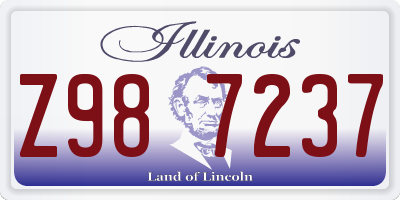 IL license plate Z987237