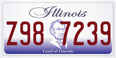 IL license plate Z987239