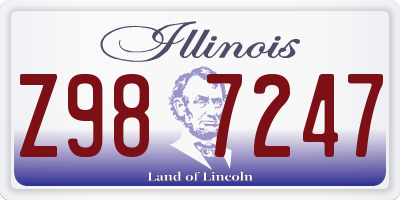 IL license plate Z987247