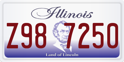 IL license plate Z987250