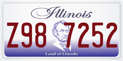 IL license plate Z987252