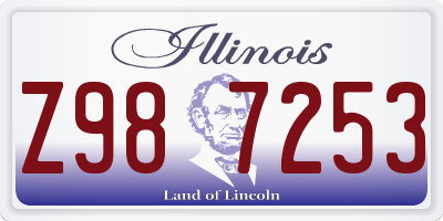 IL license plate Z987253