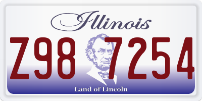 IL license plate Z987254