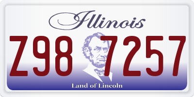 IL license plate Z987257