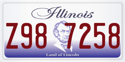 IL license plate Z987258