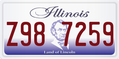 IL license plate Z987259