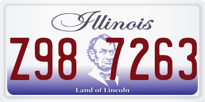 IL license plate Z987263