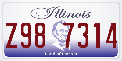 IL license plate Z987314