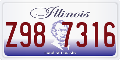 IL license plate Z987316