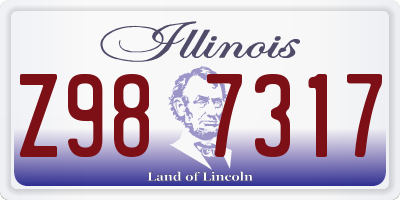 IL license plate Z987317