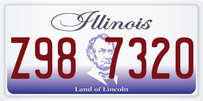 IL license plate Z987320