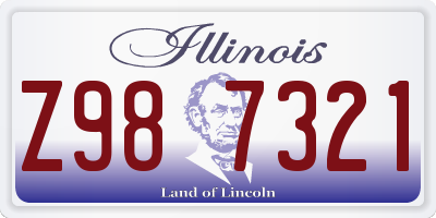 IL license plate Z987321