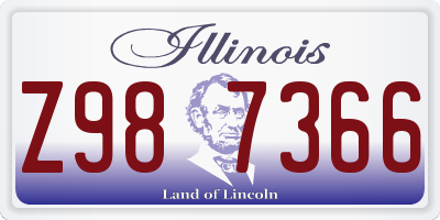 IL license plate Z987366