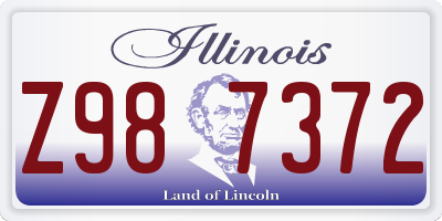 IL license plate Z987372