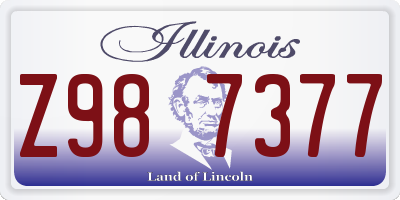 IL license plate Z987377