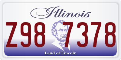 IL license plate Z987378