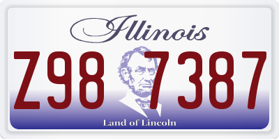 IL license plate Z987387