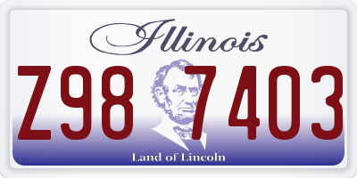 IL license plate Z987403