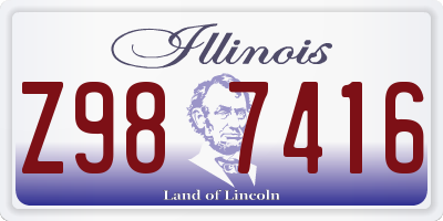 IL license plate Z987416