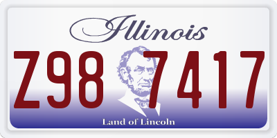 IL license plate Z987417