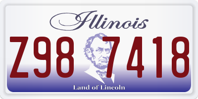 IL license plate Z987418