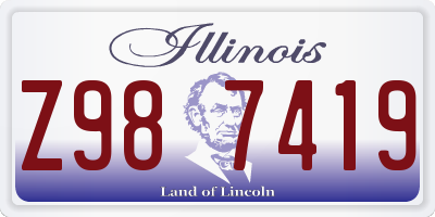 IL license plate Z987419