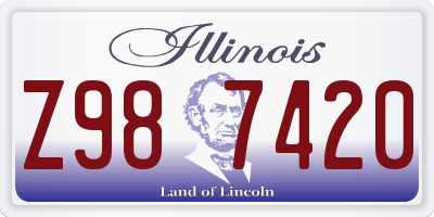 IL license plate Z987420