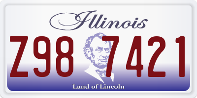 IL license plate Z987421