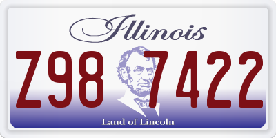 IL license plate Z987422