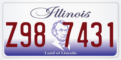 IL license plate Z987431