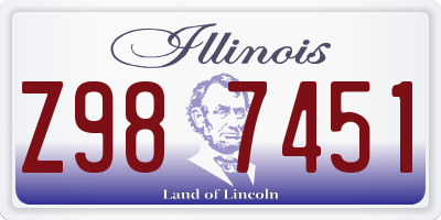 IL license plate Z987451