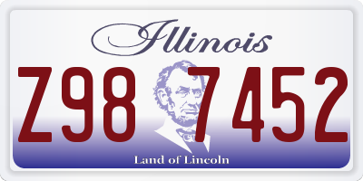 IL license plate Z987452