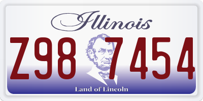 IL license plate Z987454