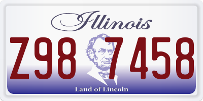 IL license plate Z987458