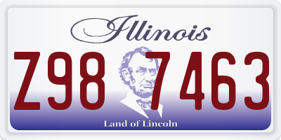 IL license plate Z987463