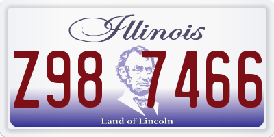 IL license plate Z987466