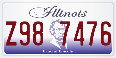 IL license plate Z987476