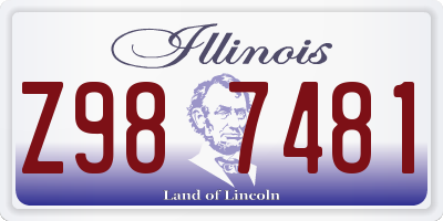 IL license plate Z987481