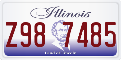 IL license plate Z987485