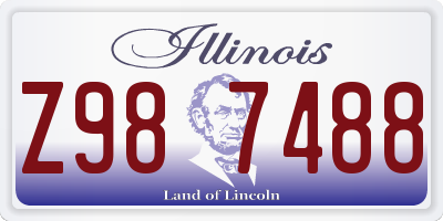 IL license plate Z987488