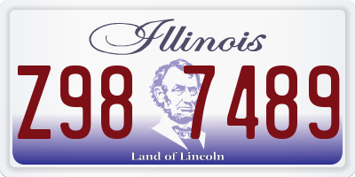 IL license plate Z987489