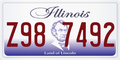 IL license plate Z987492