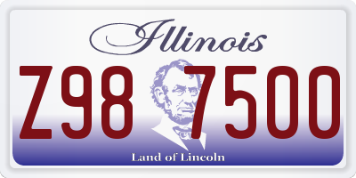 IL license plate Z987500